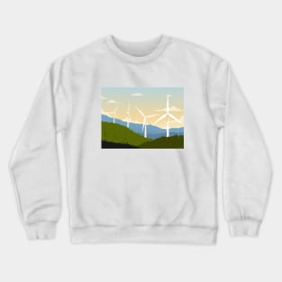 Sunset in Wind Powers forest Crewneck Sweatshirt